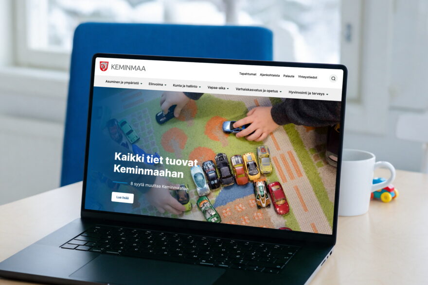Keminmaan kunnan verkkosivut kannettavan n&auml;yt&ouml;ll&auml;