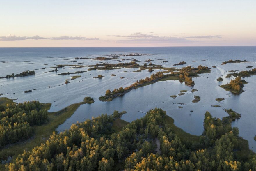 Merenkurkun saaristo ilmasta kuvattuna Mustasaaressa