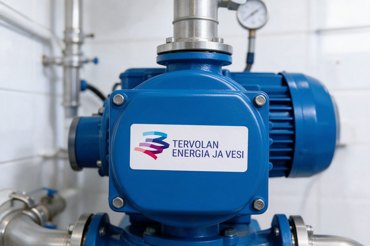 Tervolan Energia ja Veden logo vesipumpun kyljessä