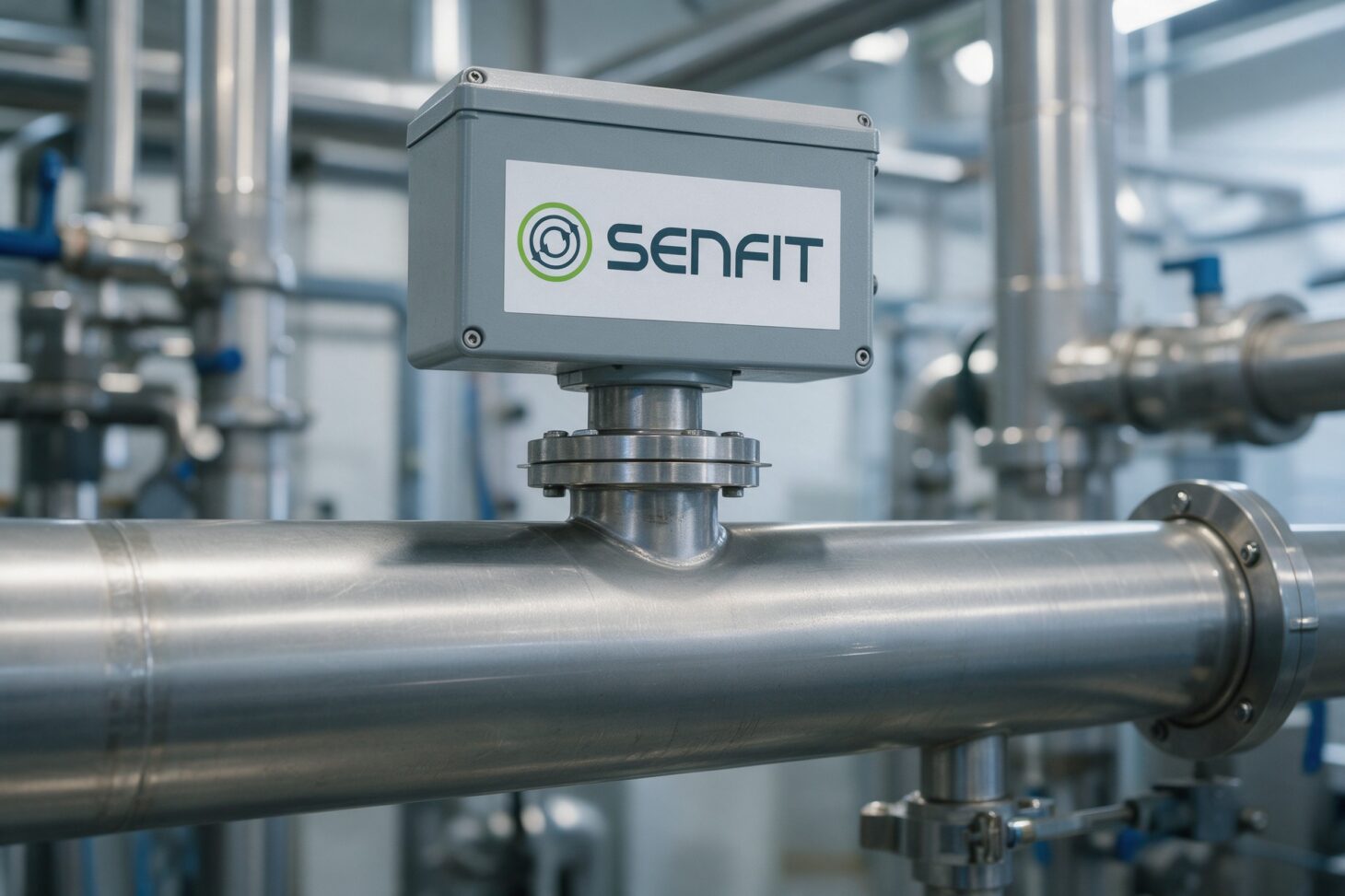 Senfitin logo prosessiputkeen asennetussa mittalaitteessa