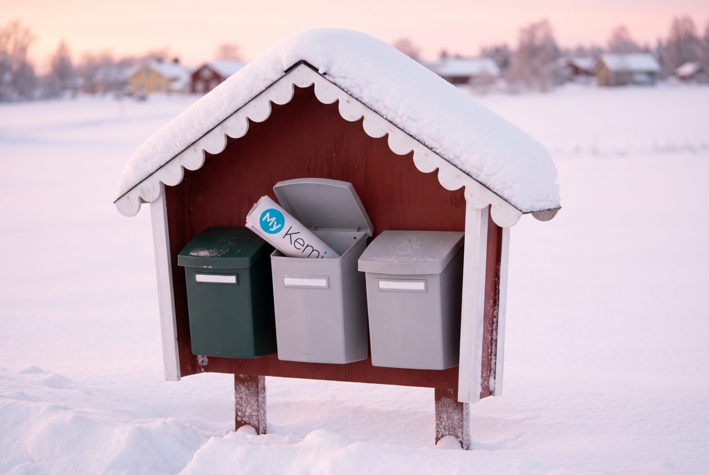 My Kemi -lehti postilaatikossa talvella
